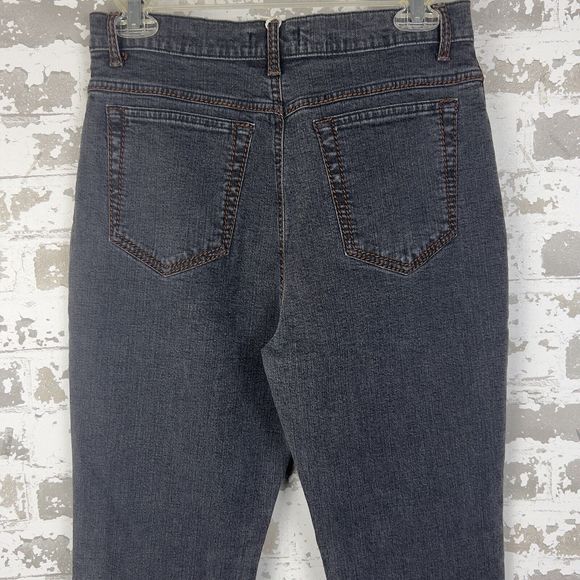 Giorgio Of Palm Beach Jeans Women’s 4 Gray Denim Thick Brown Stitching Bootcut - Picture 2 of 16